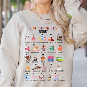 Alphabet Coping Skills School Psychologist Shirt, Social Worker Exercise T-shirt, Gift for Counselor