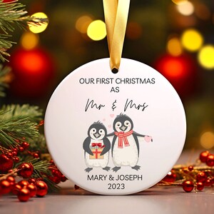 Personalized First Christmas Married Ornament Mr and Mrs Tree Christmas Ornament Our First Christmas Married as Mr and Mrs 2023 Keepsake