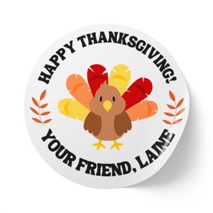 Personalized Thanksgiving Stickers, Customized Thanksgiving Turkey Labels, Party Favor Label, Printed Stickers, Labels, Thanksgiving Tags