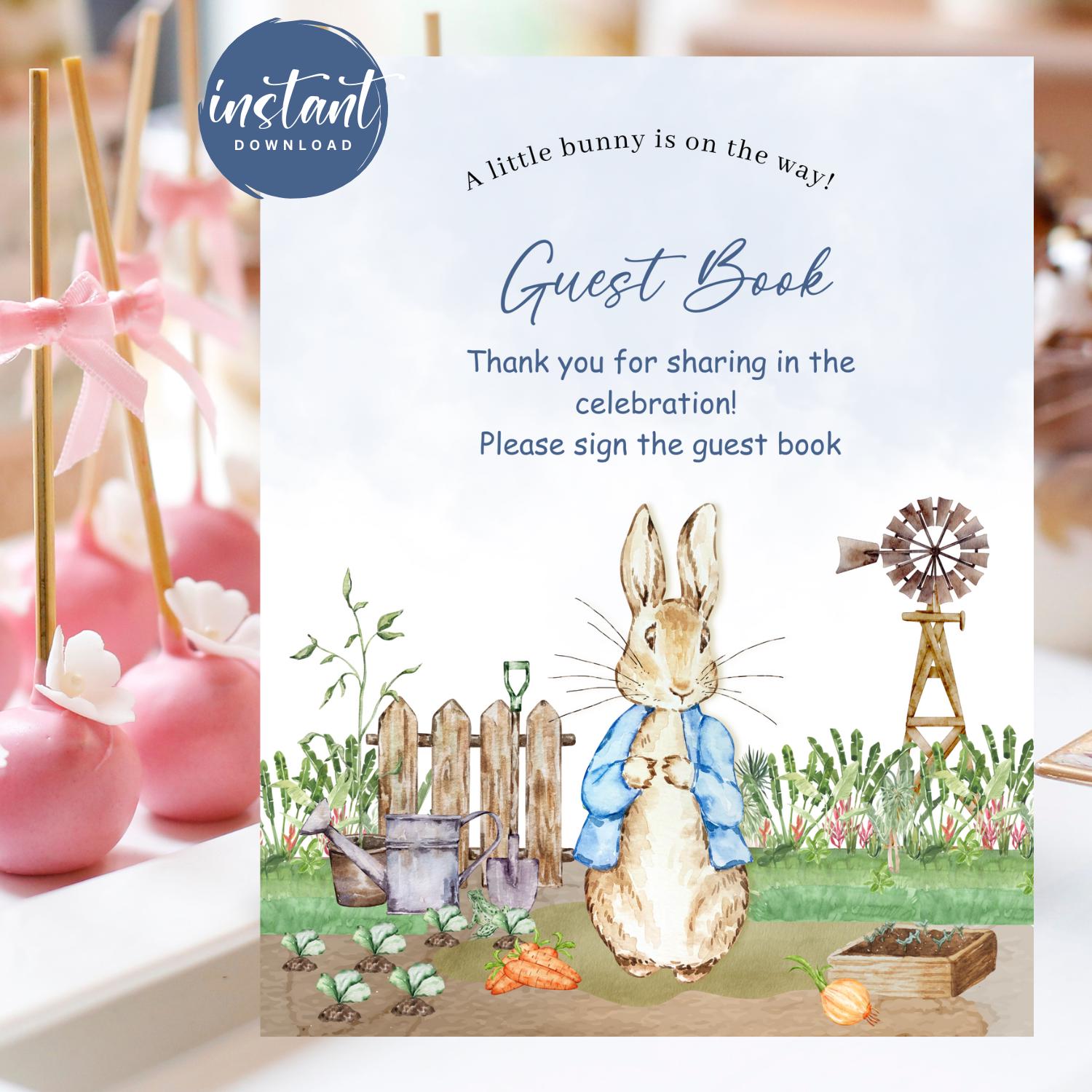 Peter Rabbit Guest Book Sign | Guest Book With Sign in Sheets | Peter ...