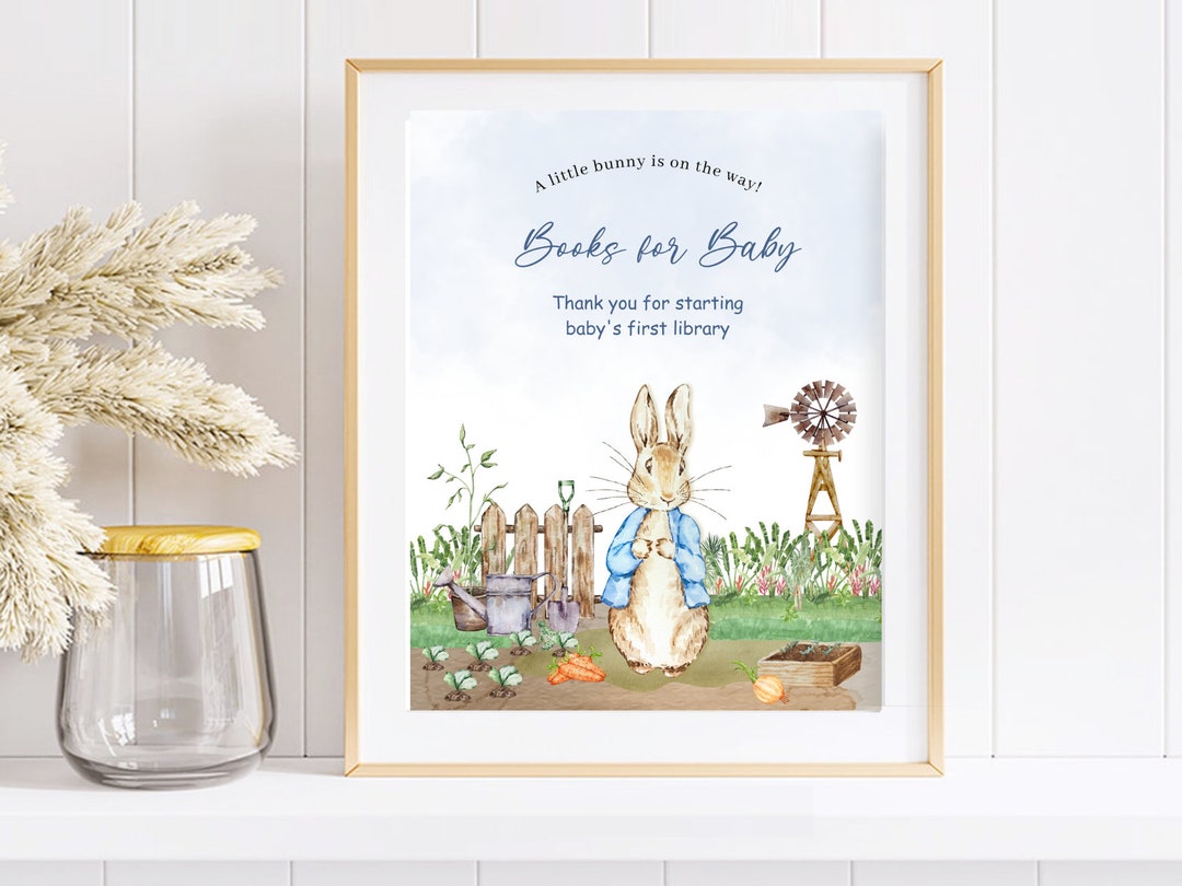 Peter Rabbit Book for Baby Sign | Peter Rabbit Theme Baby Shower | PR10 ...