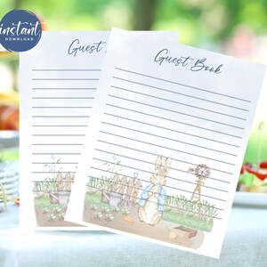 Peter Rabbit Guest Book Sign | Guest Book With Sign in Sheets | Peter ...