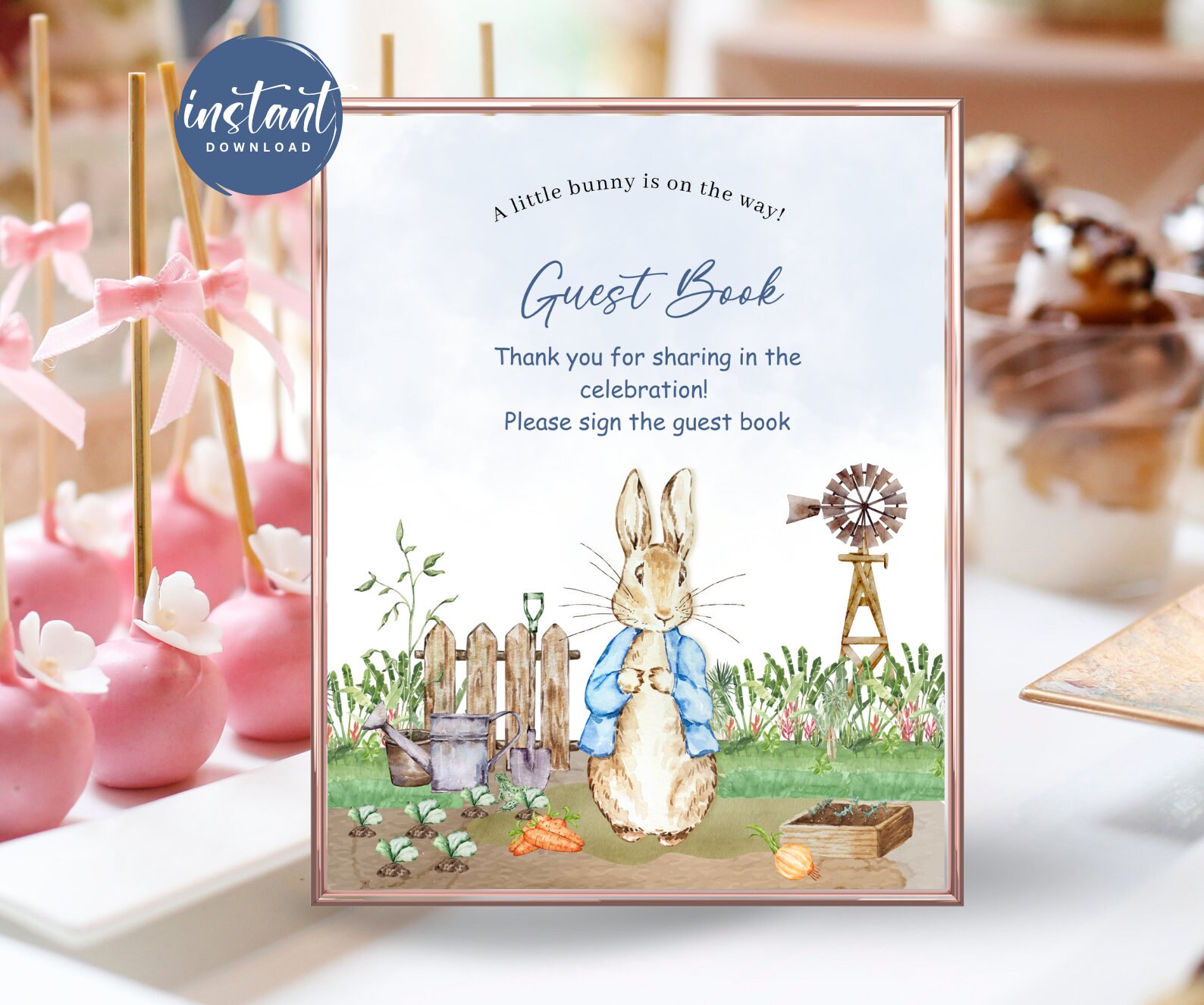 Peter Rabbit Guest Book Sign | Guest Book With Sign in Sheets | Peter ...