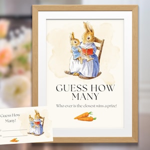Indovina quanti Baby Shower Game / Idea Baby Shower Coniglio / Peter Rabbit Shower Game PR10