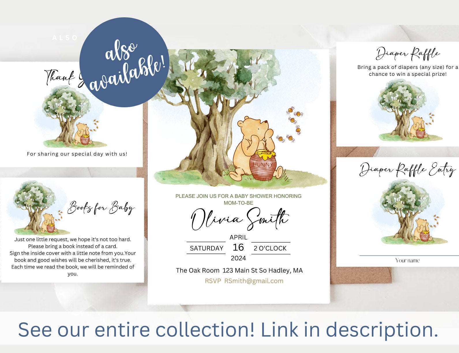 Winnie the Pooh Evite Invitation Baby Shower Winnie the Pooh Theme