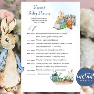 Peter Rabbit Babyparty Over Under Spiel | Peter Rabbit Babyparty Spiele | Baby-Party-Spiel Peter Rabbit | PR10