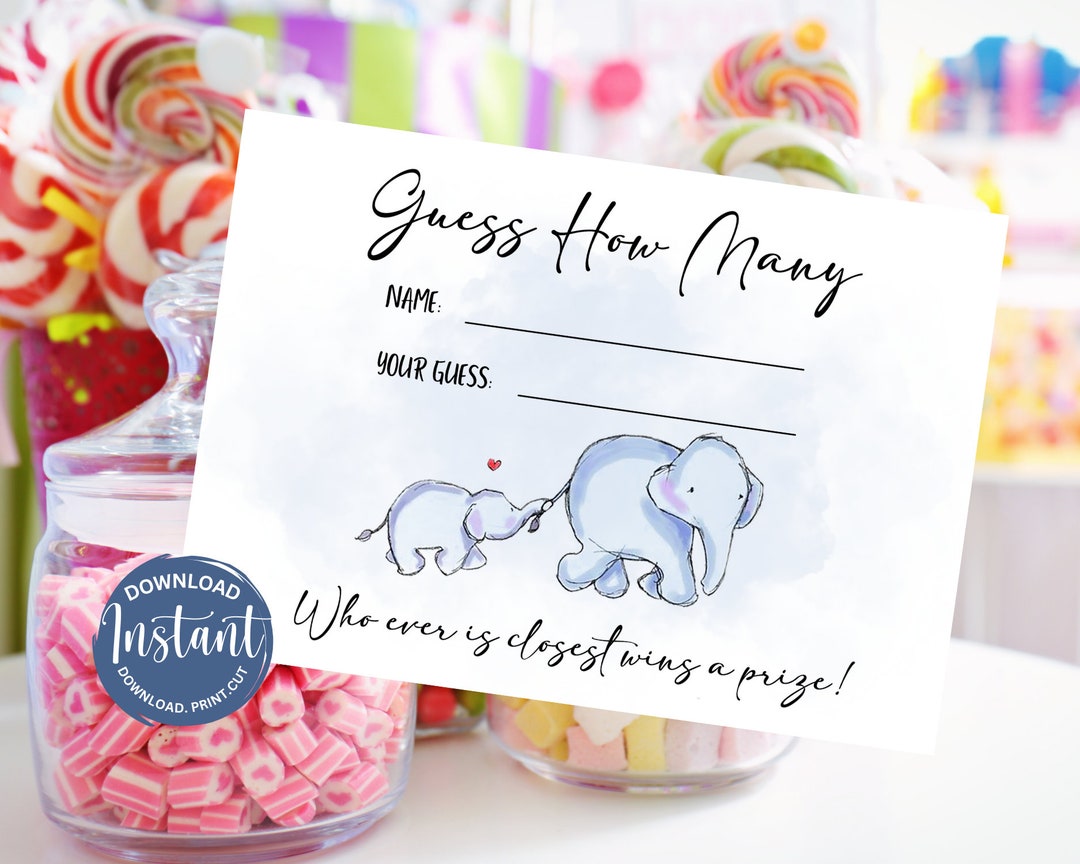 Guess How Many Baby Shower Game Baby Animal Baby Shower Idea Baby
