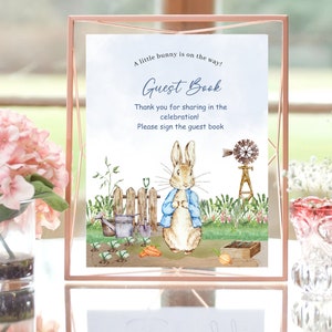 Peter Rabbit Guest Book Sign | Guest Book With Sign in Sheets | Peter ...