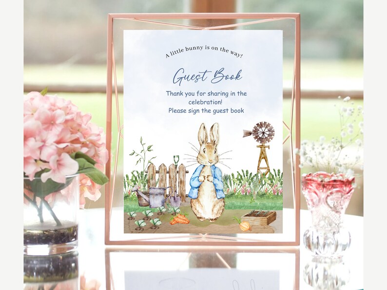 Peter Rabbit Guest Book Sign | Guest Book With Sign in Sheets | Peter ...