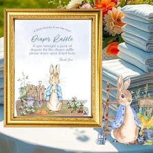 Peter Rabbit Diaper Raffle Sign | Peter Rabbit Theme Baby Shower | Diaper Raffle | PR10
