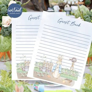 Peter Rabbit Guest Book Sign | Guest Book With Sign in Sheets | Peter ...