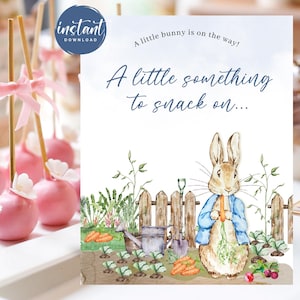 Cartello per tavolo da dessert Peter Rabbit / Baby Shower a tema Peter Rabbit / Cartello per tavolo da dessert / PR10
