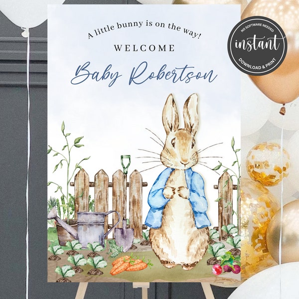 Peter Rabbit Welcome Baby Shower Sign - Etsy
