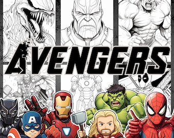 The Avengers: 60+ Superhero MCU Coloring Pages / Spiderman / Ironman / Hulk / Thor / Black Panther / Dr. Strange Coloring Pages