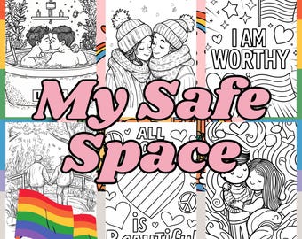 My Safe Space: LGBTQ+ Ausmalbilder für Selbstliebe und Entspannung (Digitaler Download)