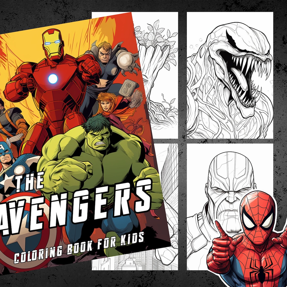 The Avengers: 60 Superhero MCU Coloring Pages / Spiderman / Ironman ...