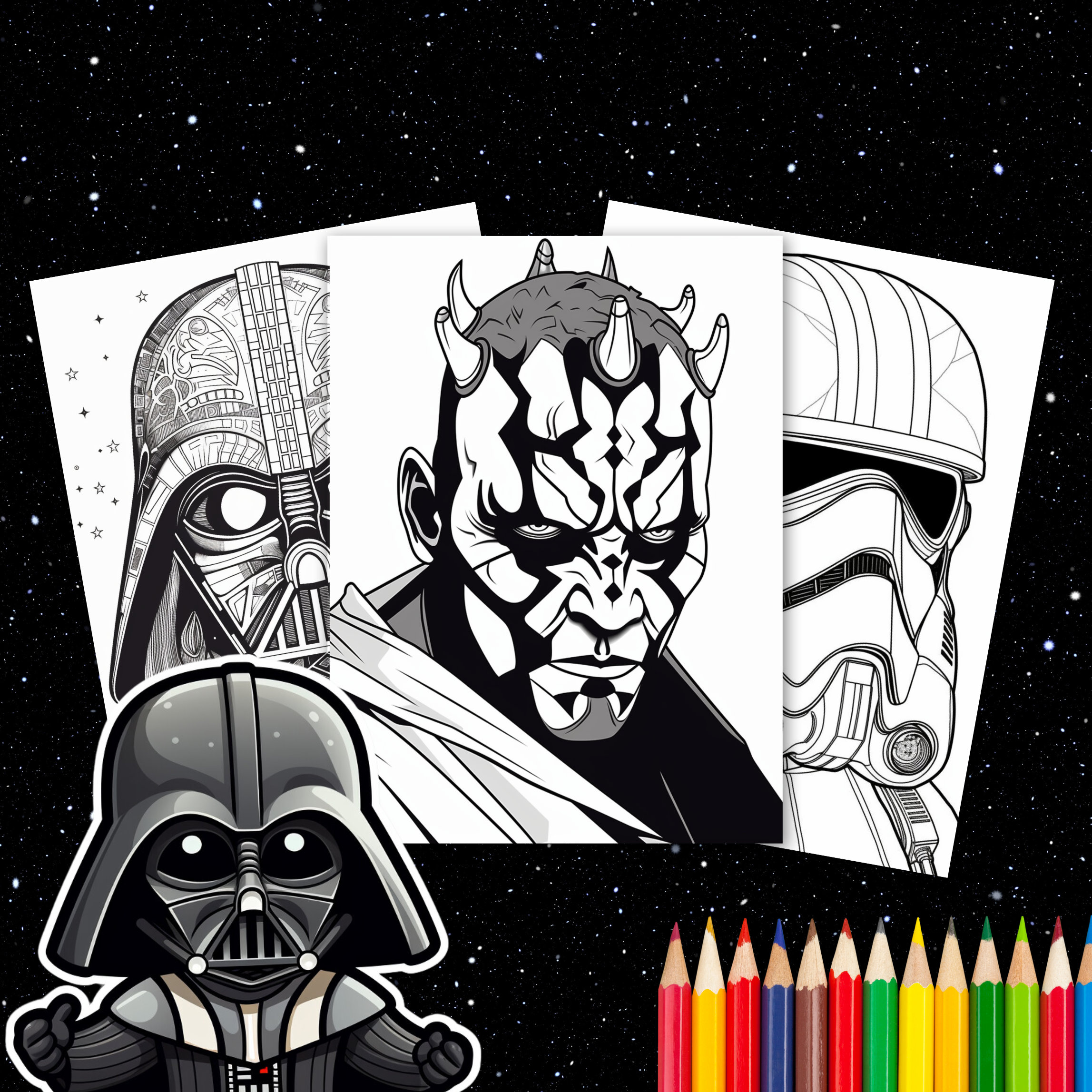 100 Star Wars Coloring Pages Star Wars Coloring Book, Darth Vader ...
