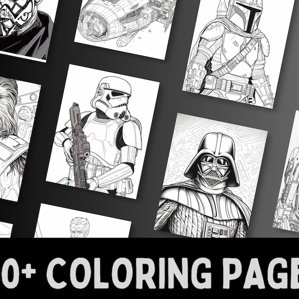 100+ Star Wars Coloring Pages - Star Wars Coloring Book, Darth Vader, Printable PDF Pages, Kids Coloring Pages, Instant Download