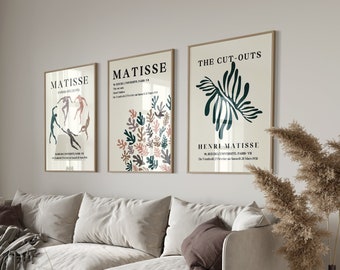 Henri Matisse Set of 3 Prints, Gallery Wall Art, Matisse Posters, Museum Exhibition Prints