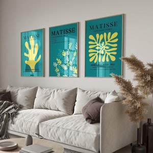 Henri Matisse Prints, Wall Art Set of 3, Matisse Shapes and Cut-outs Prints, Gallery Wall Art, Printables