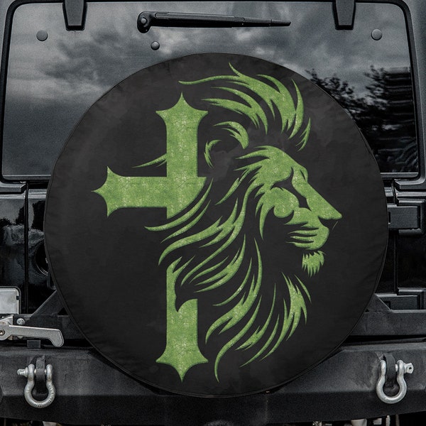 Lion of Judah Spare Tire Cover - SUV Jeep, Camper, Ford - Wheel Protector - Custom Car Accessory