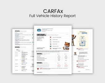 Informe de historial completo de Carfax / Descarga digital para Vehicle Insight