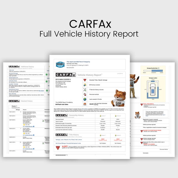 Carfax Full History Report | Digital Download for Vehicle Insight