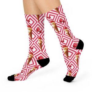 Fun patterned Cushioned Crew Socks