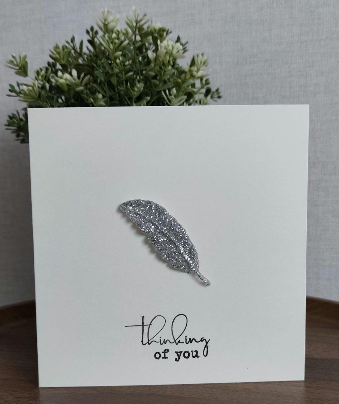 Thinking of You Card: Handmade Feather Keepsake, Sympathy Gift - Etsy