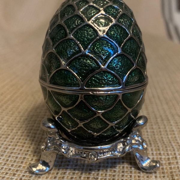 Vintage Faberge Egg Trinket Box