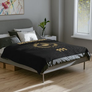 Velveteen Microfiber Blanket, Angel Numbers Black Blanket - Meanings from 111 to 999 | Spiritual Cozy Gift, Christmas Gift, Spiritual Gift