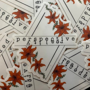 Perspective = Reality- Clear Peel Off Vinyl Sticker, Waterbottle Sticker, Laptop Sticker