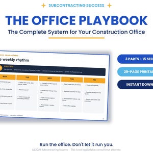 Guía para la puesta en marcha de una empresa de construcción / Manual de operaciones de oficina para subcontratistas, Manual de procedimientos operativos estándar (SOP) de contabilidad y administración para contratistas (PDF)
