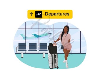 Travel Babes Stickers| Travel Suitcase Sticker| Airport Stickers| Black Girls Travel| Catching Flights