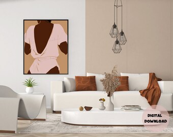 Blissful Contemplation. Black Women Art. Feminine Wall Art. Relaxation Art. Hi