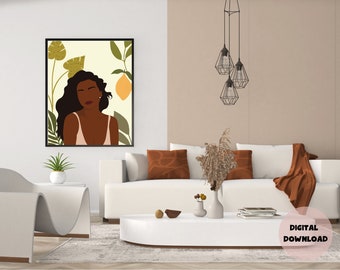 Feminine Art, Women Art Decor, Wall Art Prints, Lemon Wall Art,