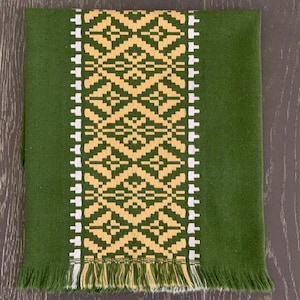 Mid-Century Modern  Table Runner, Table Topper, Geometric Design, Retro,Green,Yellow