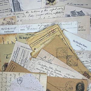 Vintage Ephemera Bundle, Old Letters, Documents for Journaling
