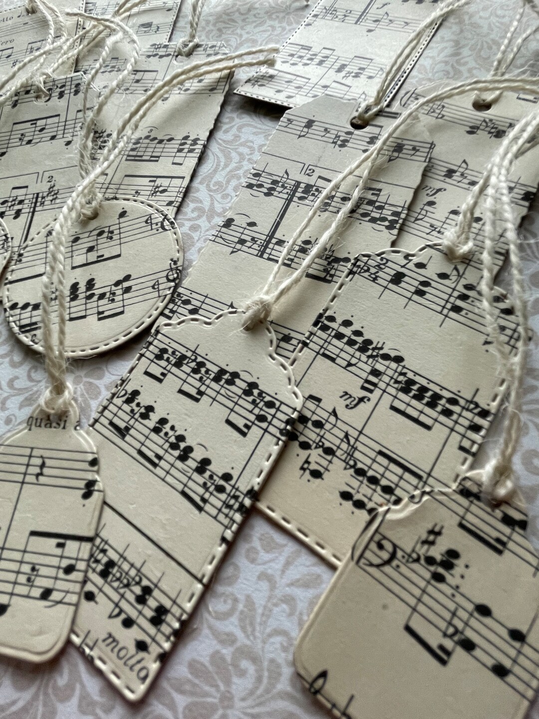 Vintage Antique Music Tags, Music Sheet, Gift Tags, Journal Scrapbooking - Etsy