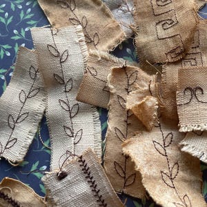 Tiras de tela cosidas de estilo vintage para diarios efímeros y álbumes de recortes