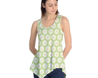 S3050 Sleeveless Tunic-Retro Daisy-Flowers