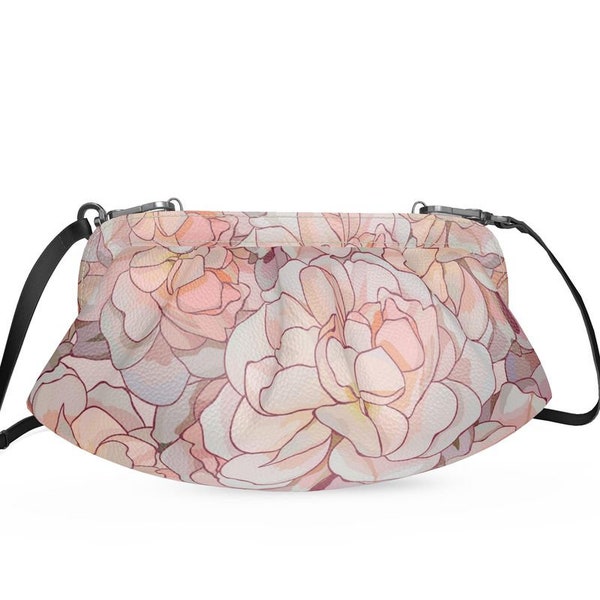 S9030 Plissee Soft Frame Bag-Pfirsich Blumen