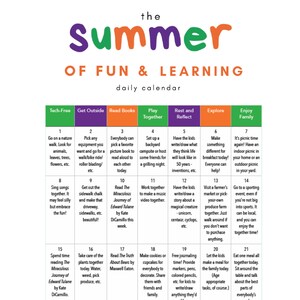 The Summer of Fun and Learning Daily Calendar, Preschool Daily Calendar, Get Ready for School Preparation Calendar, Family Daily Activities image 6