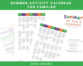 The Summer of Fun and Learning Daily Calendar, Preschool Daily Calendar, Get Ready for School Preparation Calendar, Family Daily Activities