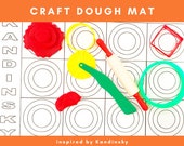 Wassily Kandinsky Craft Dough 11″x17″ Mat, Play Dough Activity, Kids Craft Activity Mat, Craft Dough Fun Mat