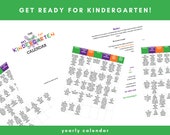 The Get Ready For Kindergarten Calendar, Prepare for Kindergarten, Preschool Activity Calendar, Full Year Calendar for Kids