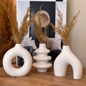 Minimal vase set of 3 Bohemian Trinket Miniature