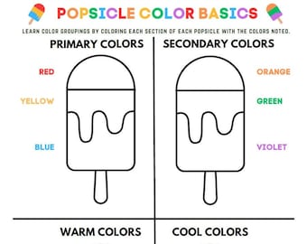Popsicle Color Basics Digital Download Printable File