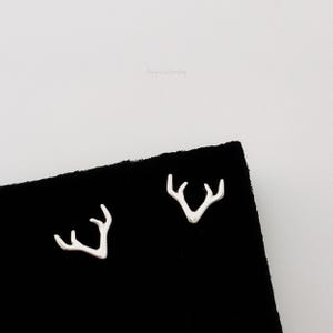 Deer Antler Stud Earrings: Sterling Silver Pin, Nature Inspired *S63*