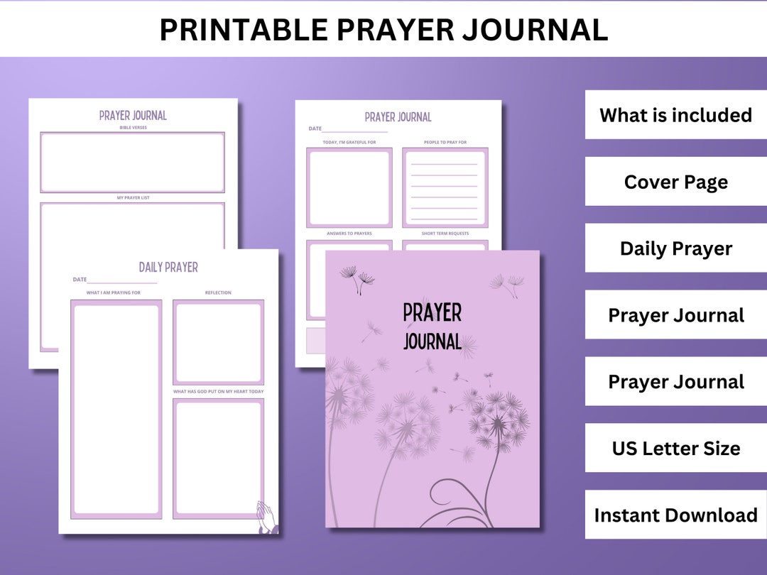 Printable Prayer Journal Daily Prayer Journal Daily Christian Journal ...